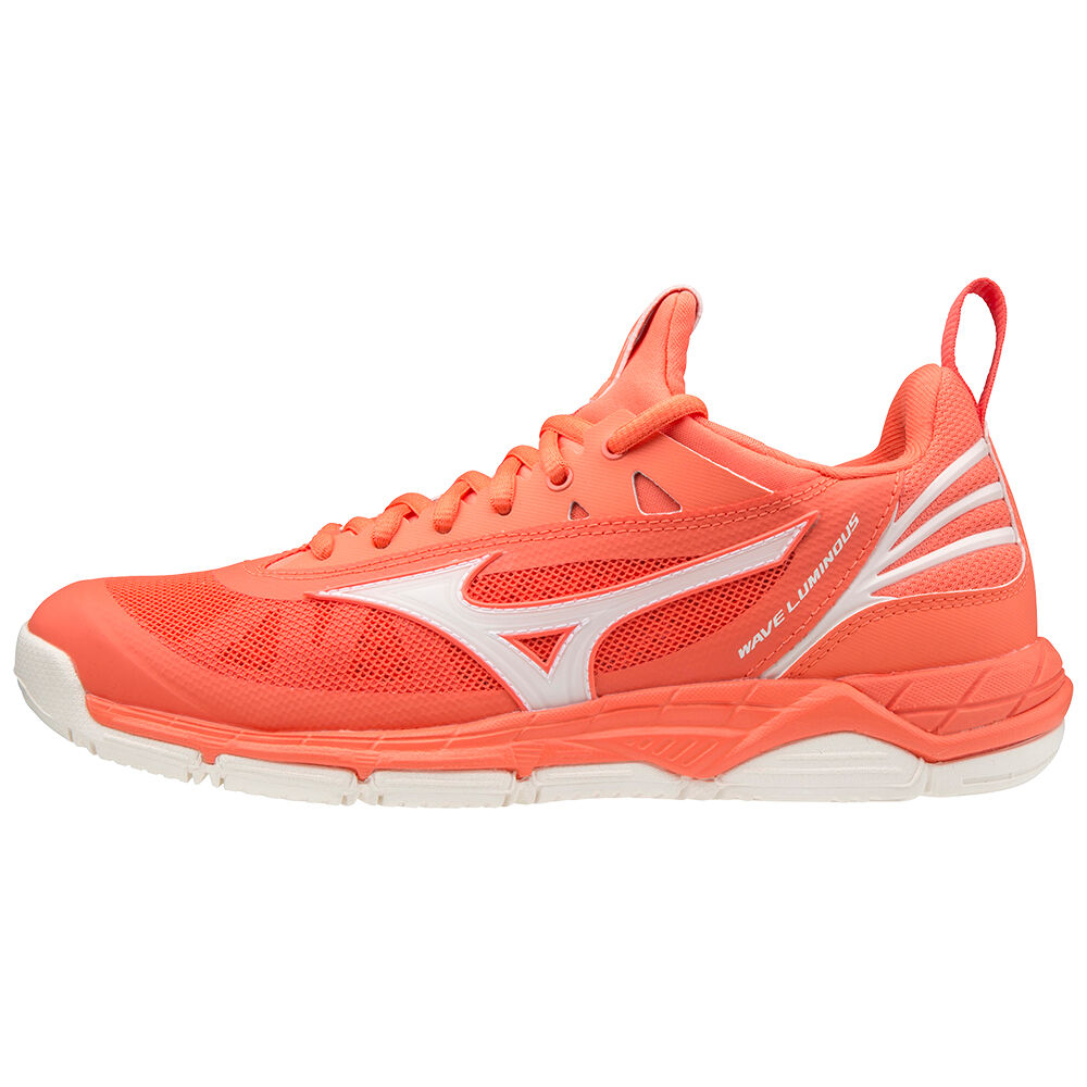 Sapatilhas Voleibol Mizuno Wave Luminous - Mulher - Coral/Branco - RXZEG6081